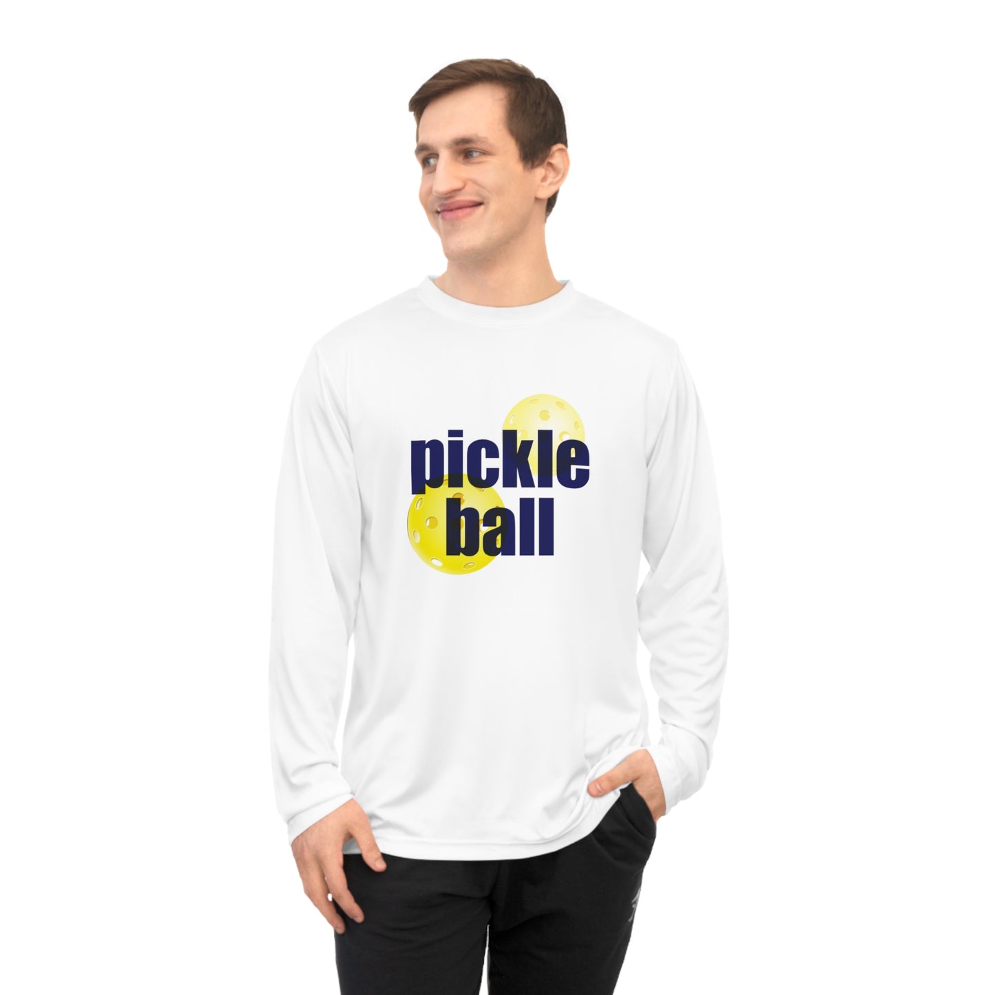 Unisex Perf/Poly Long Sleeve Shirt - Pickleballs Watermark