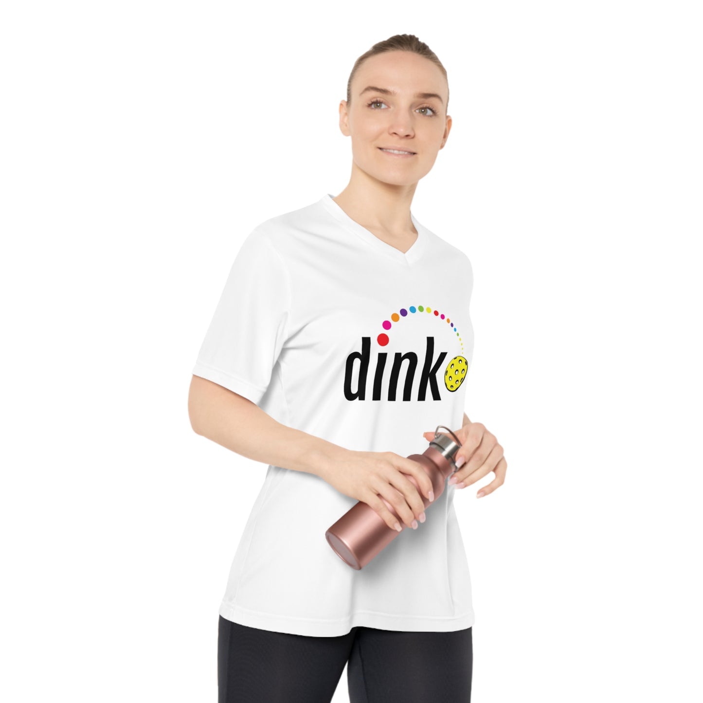 Women's Performance V-Neck T-Shirt - Dink Dots