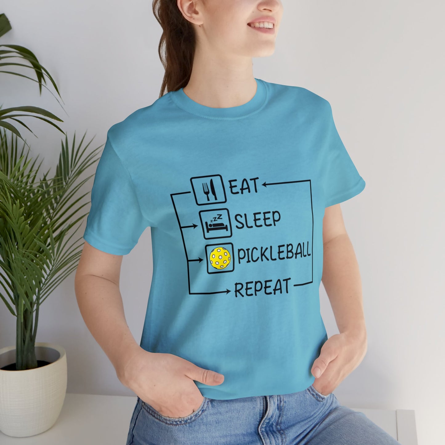 Unisex Soft Cotton Short Sleeve T (Bella+Canvas) - Eat Sleep Repeat