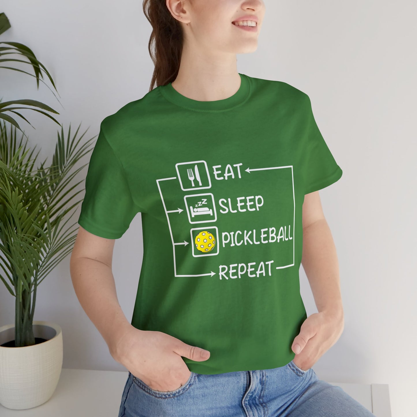 Unisex Soft Cotton Short Sleeve T (Bella+Canvas) - Eat Sleep Repeat