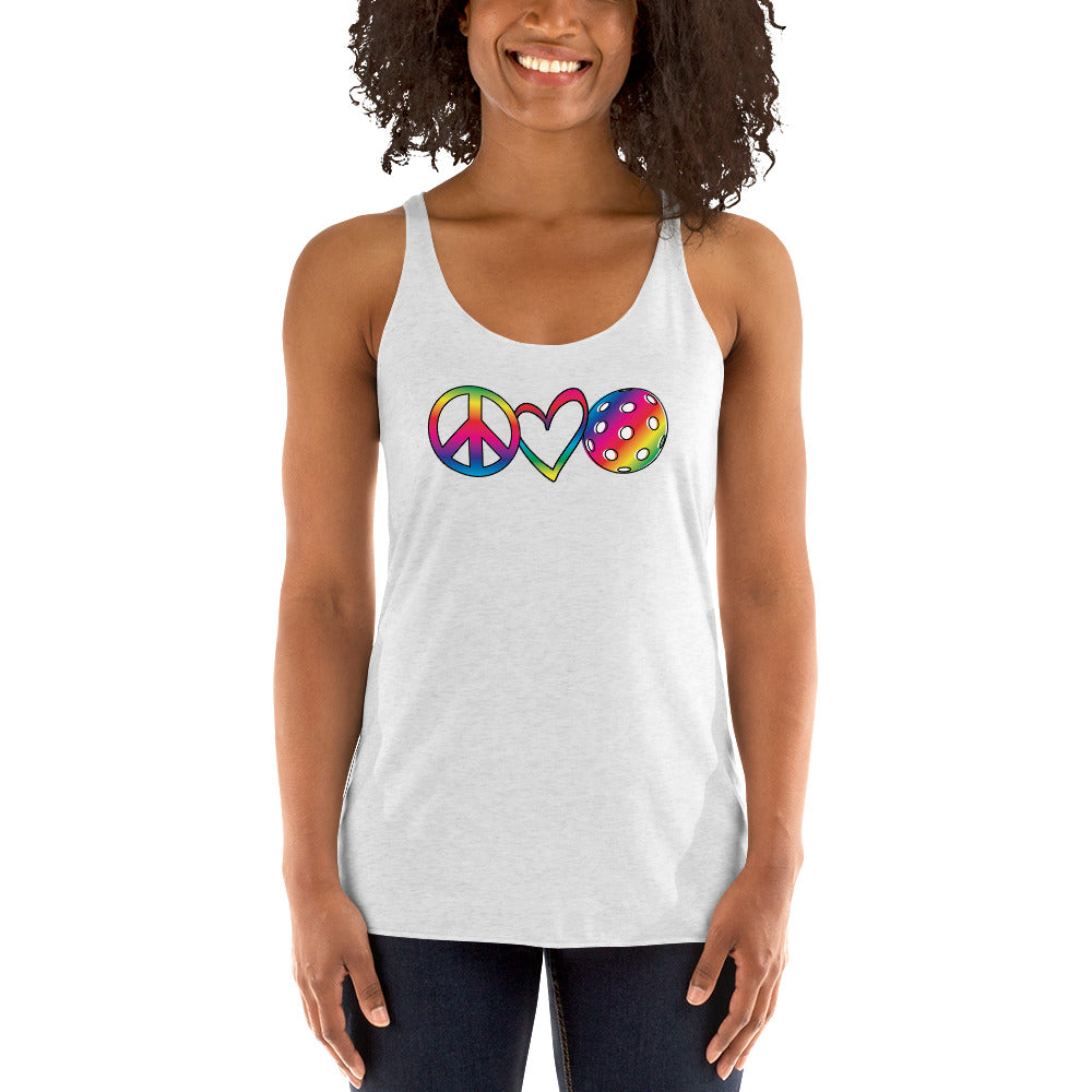 Women's Racerback Tank - Peace Love PBall