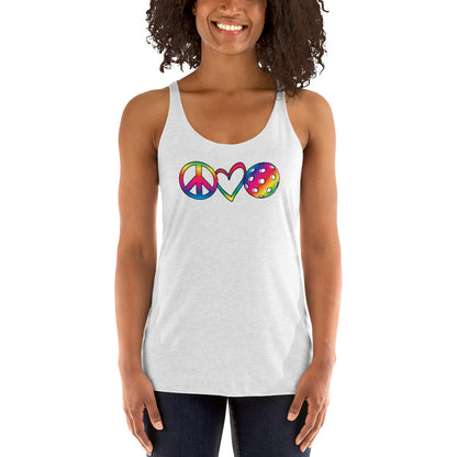 Women's Racerback Tank - Peace Love PBall