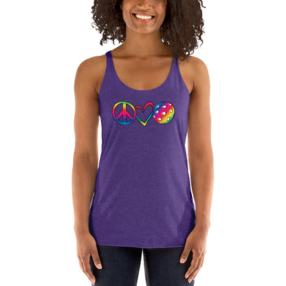 Women's Racerback Tank - Peace Love PBall