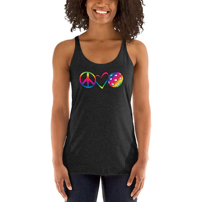 Women's Racerback Tank - Peace Love PBall