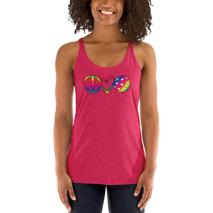 Women's Racerback Tank - Peace Love PBall